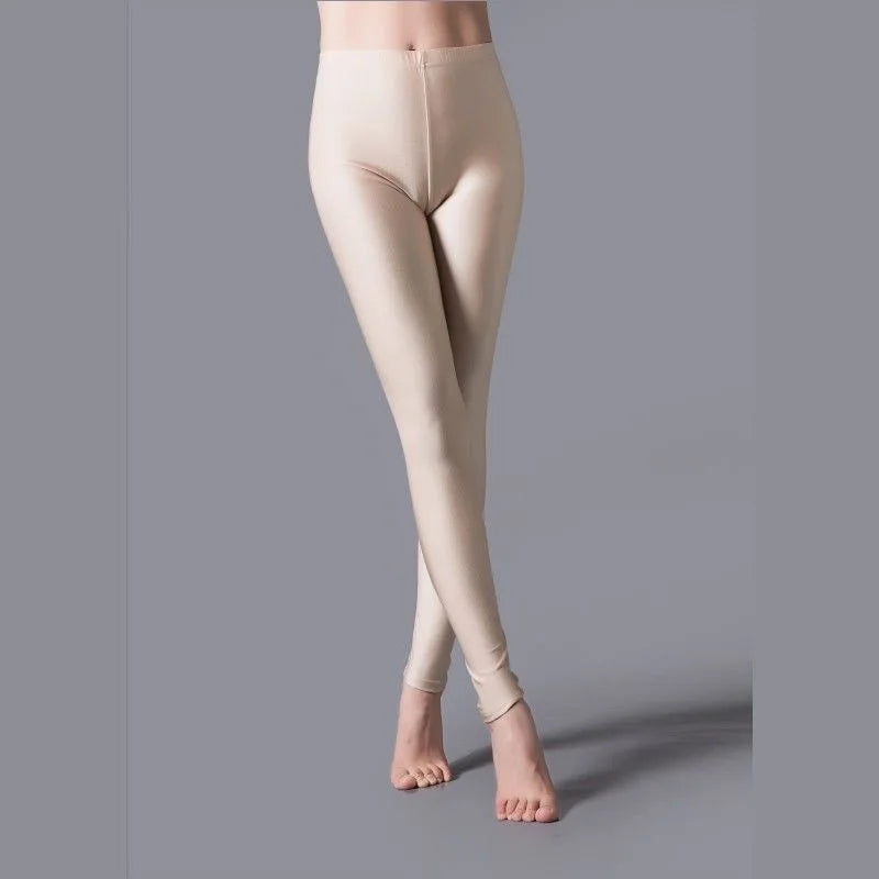 Leggings ajustados de alta elasticidad, pantalones pitillo ajustados de talla grande, pantalones brillantes, pantalones de yoga para mujer, leggings ajustados sexis y agradables para la piel. 