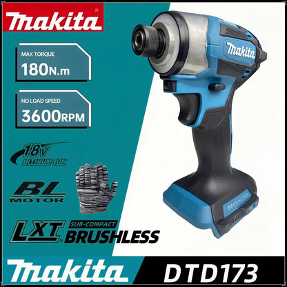 Atornillador de impacto sin escobillas Makita DTD173 de 18 V, batería de litio, versión nacional importada de Japón, herramienta multifunción 