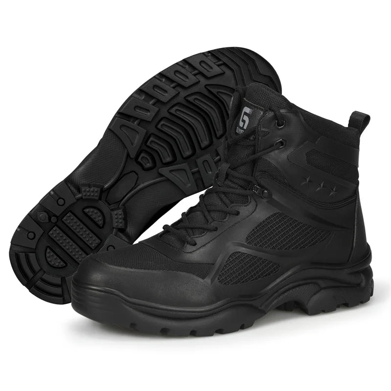 Latest 2023 Waterproof Men Leather Boots Steel Toe Cap Safety Work Shoes Anti Smashing Indestructible Construction Welding Boots