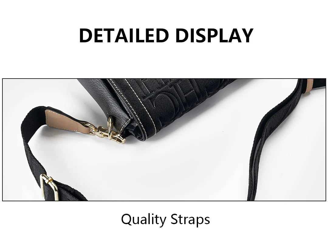 CH Autumn and Winter Solid Color Crossbody Bag Letter Printing High Quality Women's Fashion Elegance 2025 Classic Women's Bag