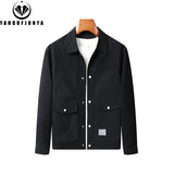 New Spring Autumn Men Outdoor Leisure Windbreak Lapel Jacket Men Solid Color Fashion Style Brand Loose Jacket Coat Male Clothing