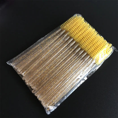 New style 50Pcs Disposable Crystal Eyelash Brush Eyelashes Lift Lifting Curler Eye Lash Extension Graft Brush Tool Accessories