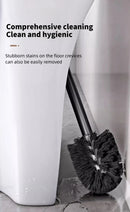 Escobillero de lujo con carcasa metálica, soporte para escobillero de pared, sin ángulo muerto, herramientas de limpieza para el hogar, accesorios de baño