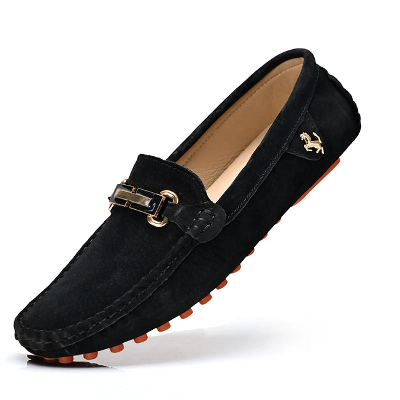 YRZL Men's Loafers Big Size 48 Soft Driving Moccasins High Quality Flats Genuine Leather Slip-on Suede Loafers for Men