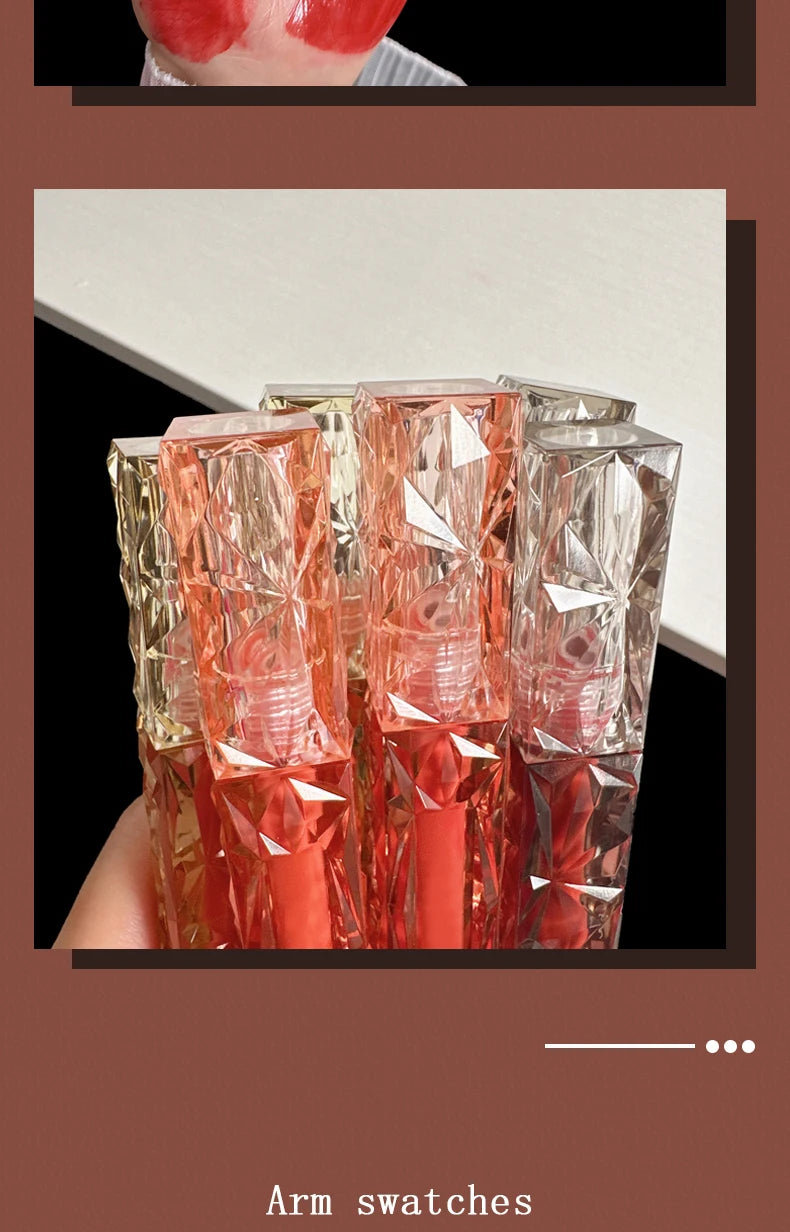 Brillo de labios de larga duración, hidratante, fácil de teñir, resistente al agua, efecto espejo, cristal de agua, brillo de labios, color transparente, cosméticos