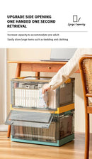 1pc Foldable Storage Trunk Open Storage Box Transparent Storage Box Home Wardrobe Clothes Organizer Large Capacity Clear Plastic
