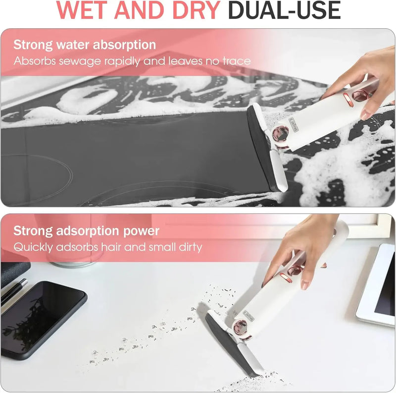 2-24Pcs Mini Mop Powerful Squeeze Mini Mop Folding with Self-squeezing Floor Kitchen Toilet Washing Desk Window Car Clean Tools
