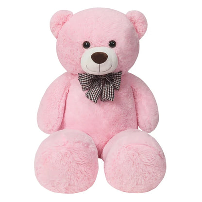 Oso de peluche gigante de 105 cm, suave, blanco, rosa y marrón, almohada súper grande para abrazar, regalo de cumpleaños para niños.