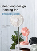 2025 new folding telescopic free adjustment fan charging usb multi-function outdoor portable home desktop floor-standing fan