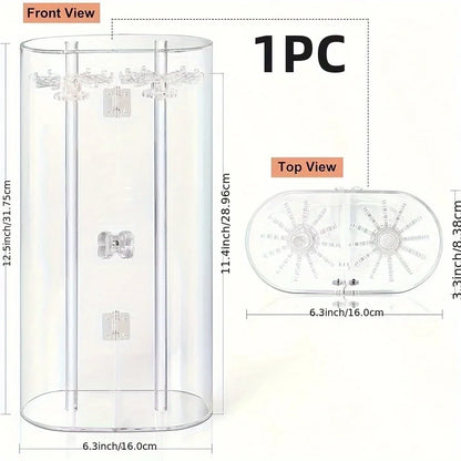1 caja transparente a prueba de polvo para collares, soporte de exhibición para cadena de clavícula y suéter.
