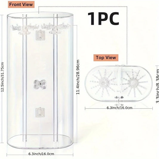 1 caja transparente a prueba de polvo para collares, soporte de exhibición para cadena de clavícula y suéter.