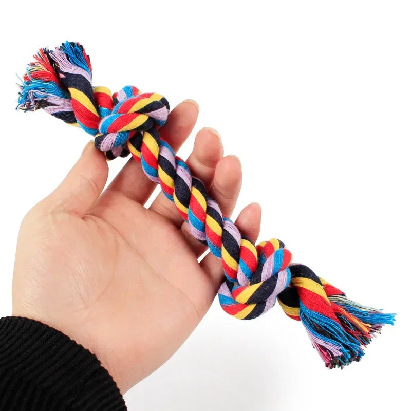 Brinquedo De Nó De Corda De Algodão Trançado Para Cães Mastigar Cachorro, Limpeza Dos Dentes, Osso, Produtos Pet, Durável, 24cm