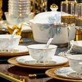 Gold Luxury Home Dinnerware Sets Gift Wedding Guests Party Kitchen Tableware Ceramic Christmas Tableware Dinner Sets
