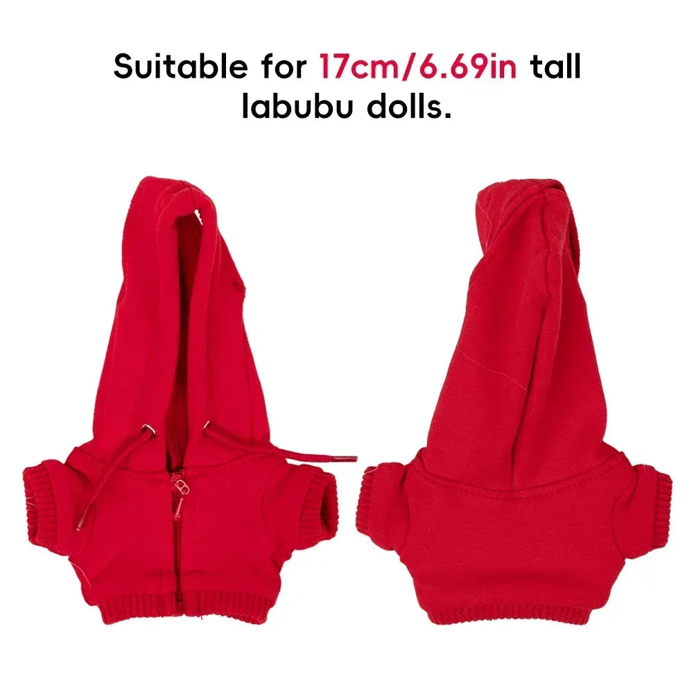 For Labubu Casual Sweatsuit Set Comfy Clothes for Labubu 15/17cm Dolls Featuring Ribbed Hem Details Fashion Doll Accessories