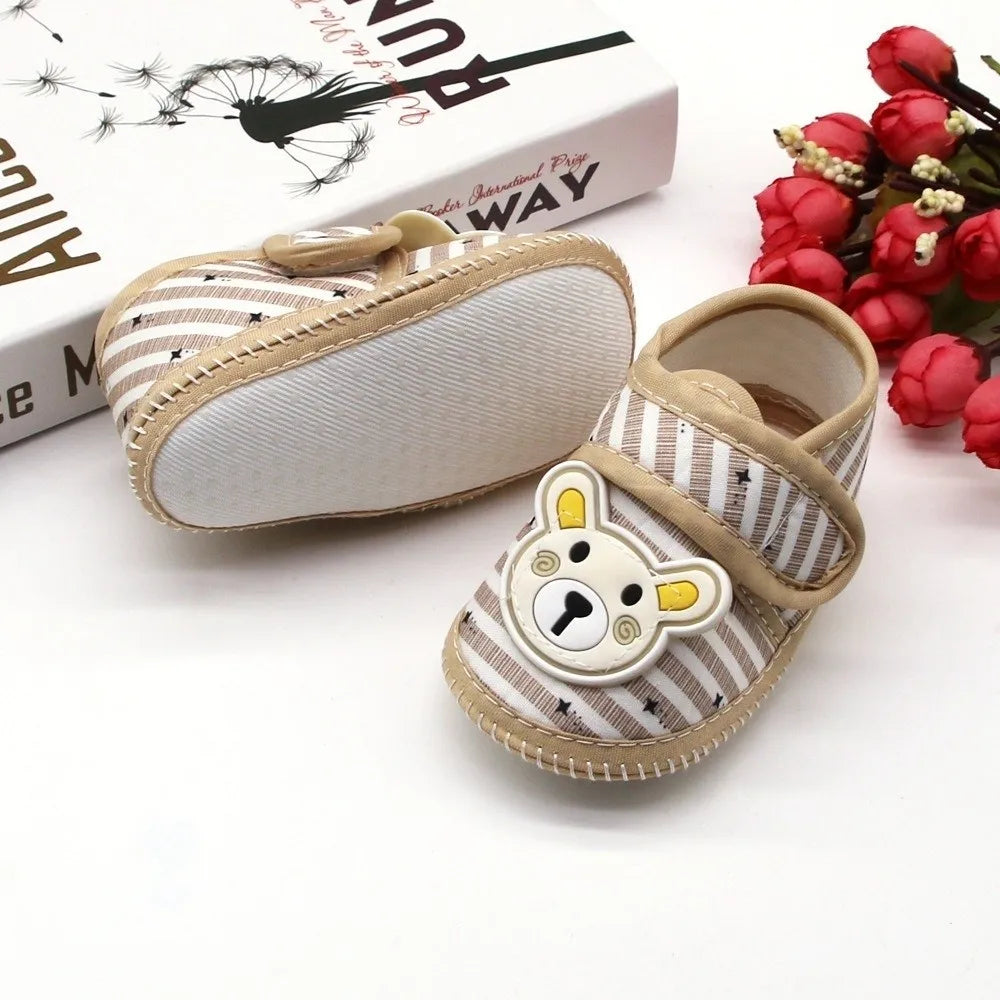 Cute Soft Sole Shoes Anti-slip Breathable First Walker Shoes Cartoon Bear Booties Newborn