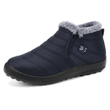 Zapatos de algodón, nuevas botas de nieve de invierno para parejas con botas de algodón grueso y afelpado, zapatos para caminar de PU cálidos e informales. 