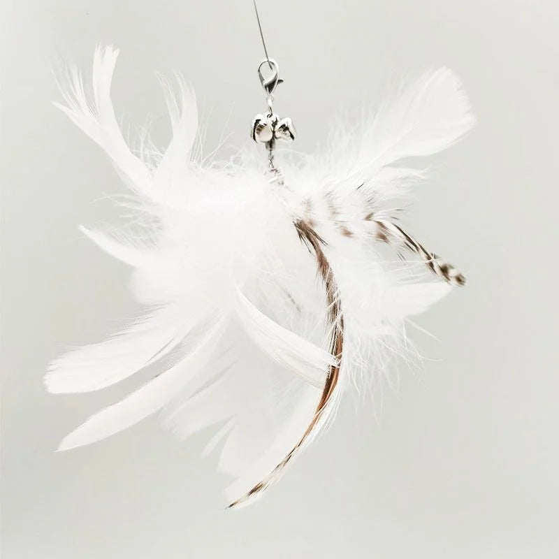 Varita de pájaro/pluma para gato con campana y potente ventosa, manos libres, juguetes interactivos para gatos, ejercicio de caza de gatitos, productos para mascotas