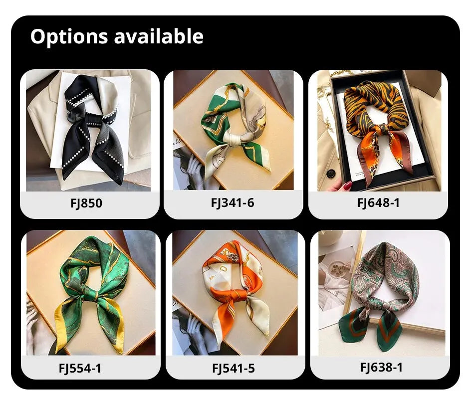 Luxury Silk Feeling Shawl Square Scarf Women Spring Hijab Fashion Wraps Neckerchief Female Hair Bands Ribbon Headband Bandana