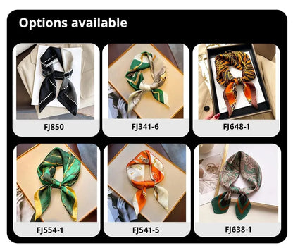 Luxury Silk Feeling Shawl Square Scarf Women Spring Hijab Fashion Wraps Neckerchief Female Hair Bands Ribbon Headband Bandana