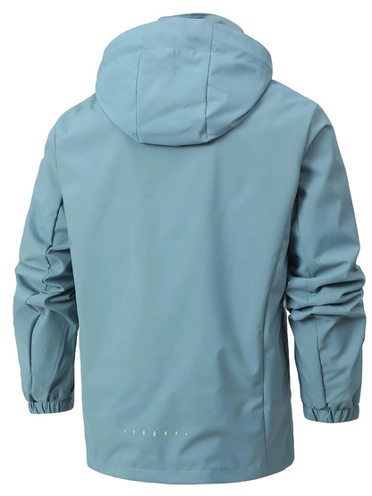 Men's Lightweight Waterproof Rain Jacket, Hooded Shell Outdoor Raincoat Hiking Windbreaker Jacket Coat
