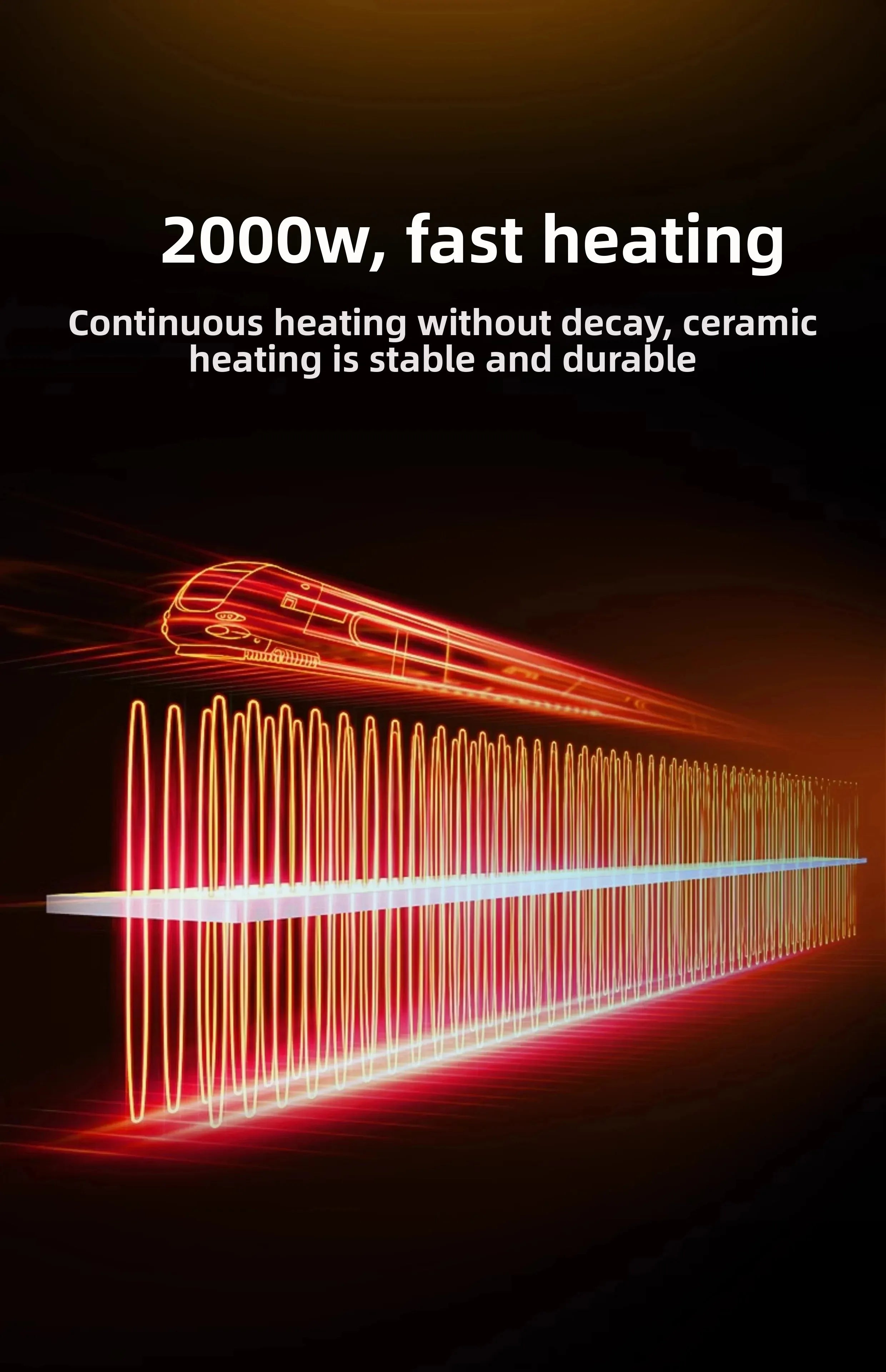 German dualpurpose cooling and heating bladeless fan, household silent small warm air heater, vertical floor standing electric