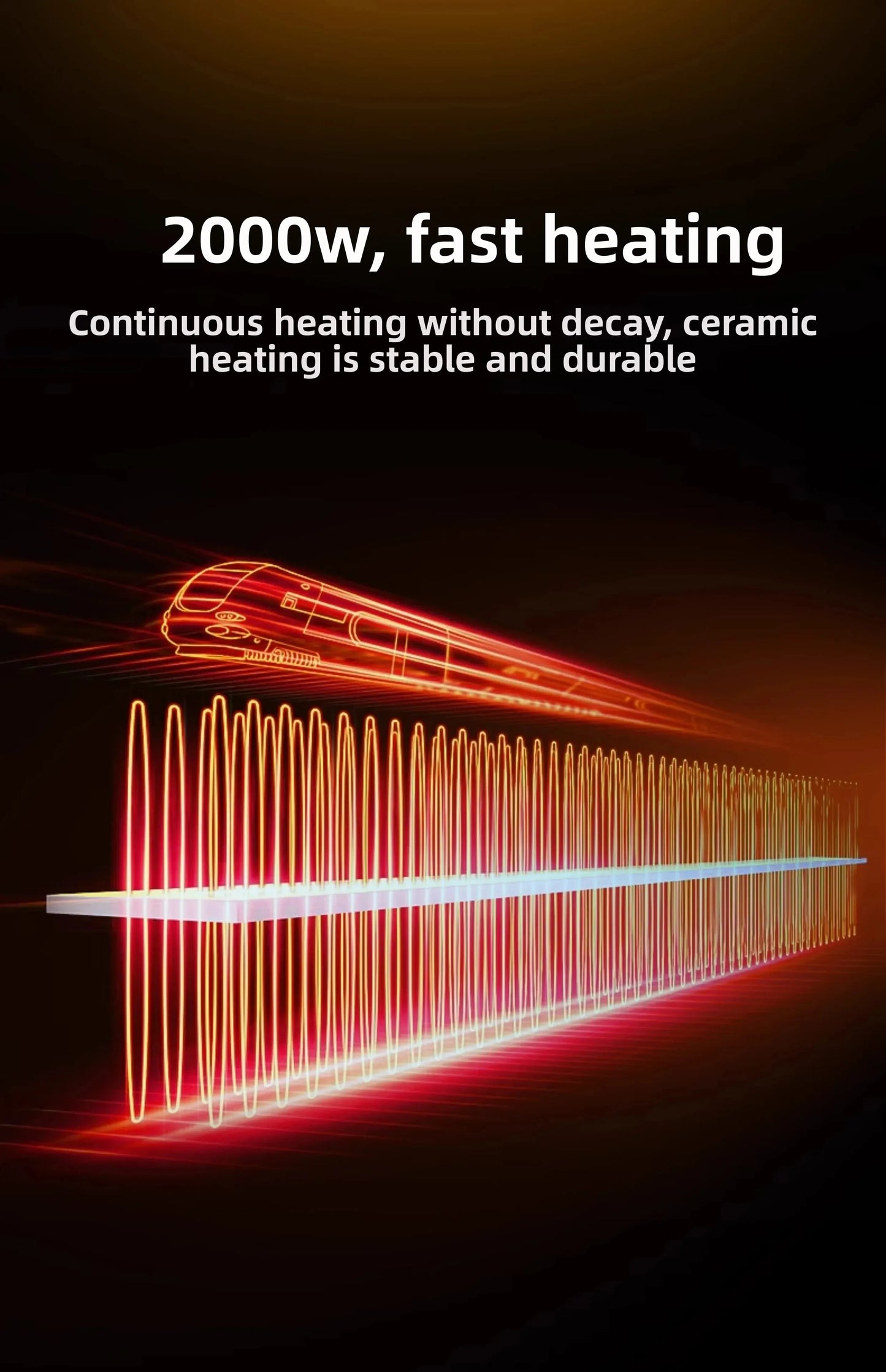 German dualpurpose cooling and heating bladeless fan, household silent small warm air heater, vertical floor standing electric