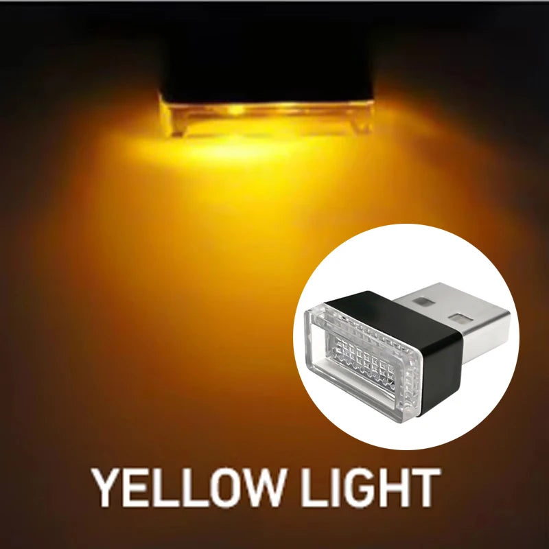 Mini Car Interior Ambient Lights Atmosphere Lamp USB LED Car Lights PC Car Decoration Light Plug and Play Decor Lamp Lighting