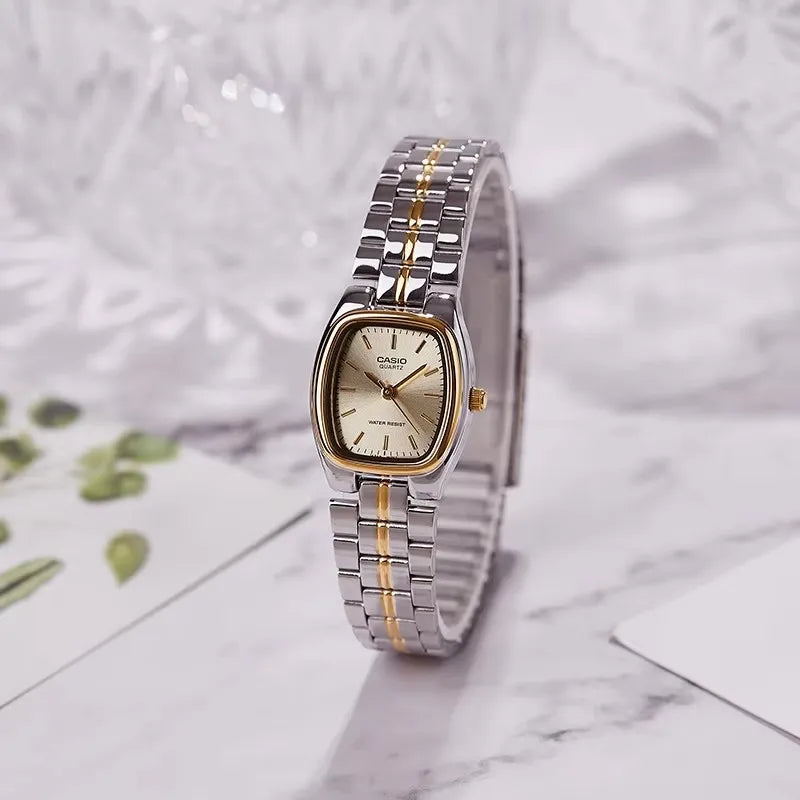 Relógio feminino Casio LTP 1169 bicolor quartzo a prova de agua 30m