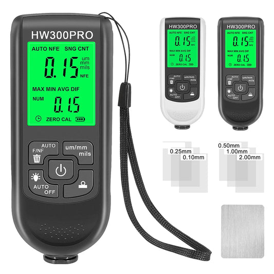 0-2000um High-precision Car Paint Thickness Tester Manual Paint Tools Paint Film Thickness Gauge for Ferrous/Non-Ferrous Metals or Coating Film Only