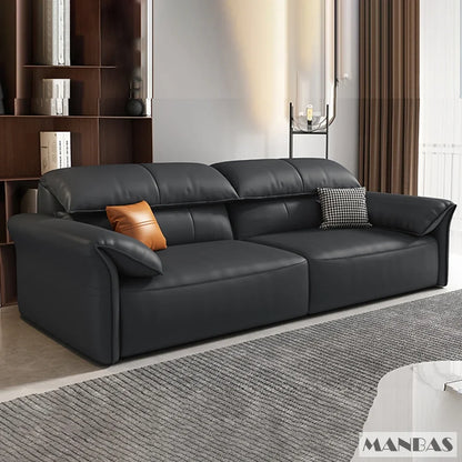 Electric Genuine Leather Sofa Bed Convertible Recliner – Modern Sectional Sleeper Couch with Adjustable Seats and Chaise Lounge