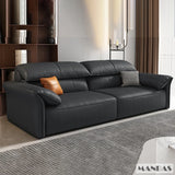 Electric Genuine Leather Sofa Bed Convertible Recliner – Modern Sectional Sleeper Couch with Adjustable Seats and Chaise Lounge