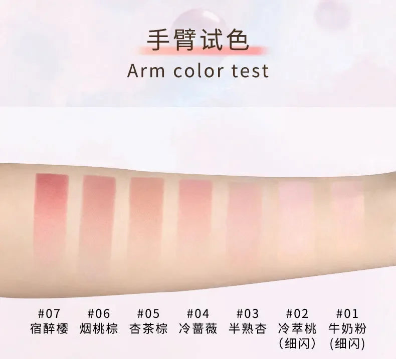 1PC Blush Makeup Palette Cute 7 Color Mineral Powder Blue Pink Rouge Long Lasting Natural Cheek Tint Waterproof Blusher Cosmetic
