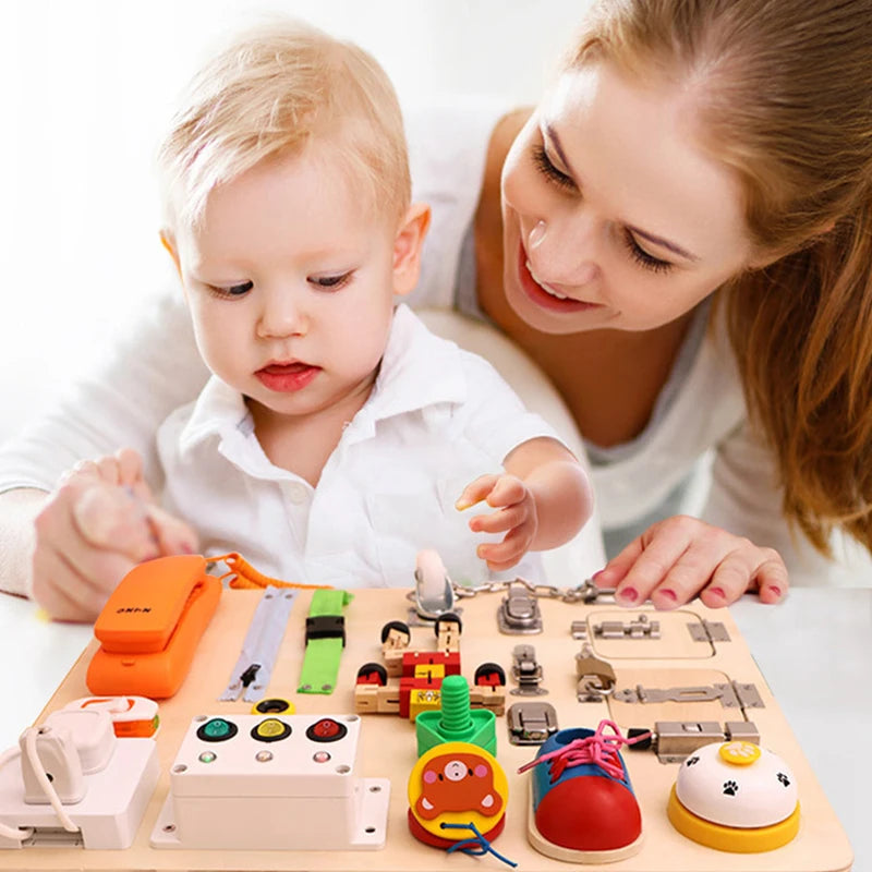 Children Busy Board DIY Educational Training Life Skill Baby Montessori Activity Board Accessories Cognition Toy Games Parts