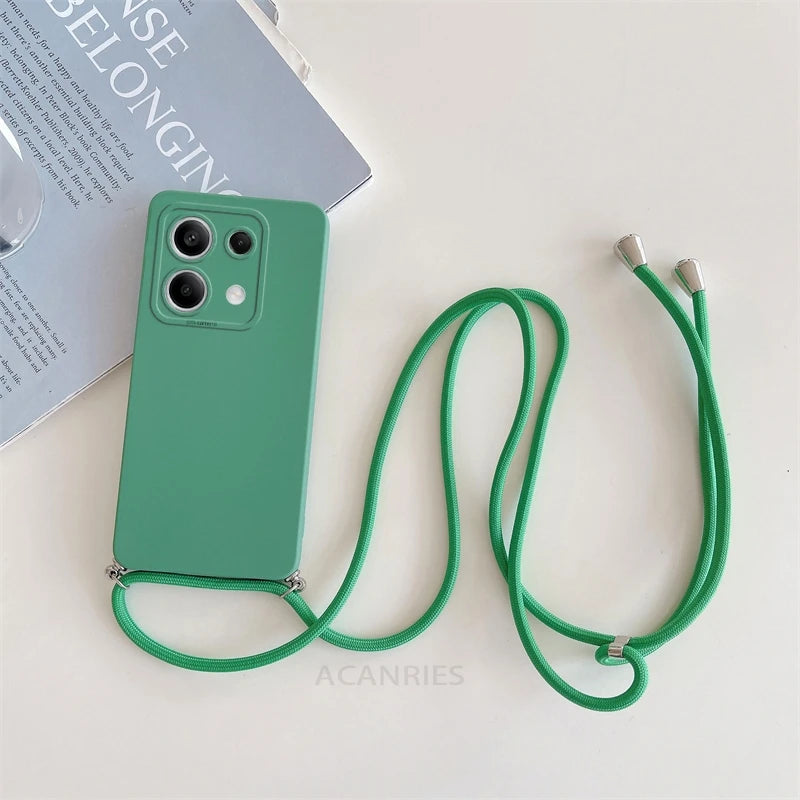 Funda con cordón cruzado para Xiaomi Redmi Note 13 Pro Plus 4G 5G, funda trasera de silicona con cordón para Poco X6 M6 Pro, Note 13 Pro y MX 6 X6 Pro