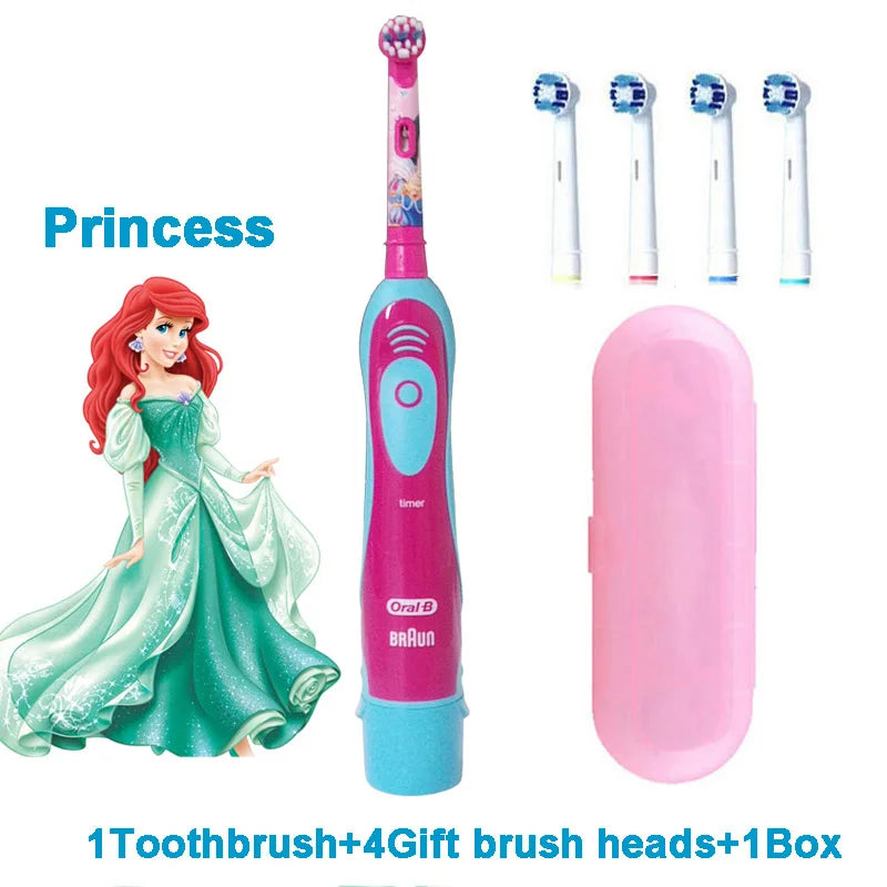 Oral B Electric Toothbrush Soft Bristle Protect Gum for Kid Waterproof Timer Teeth Brush with Extra Supplement Brush Head Refill
