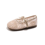 2026 Summer Kids Shoes Girls Sandals Lace Floral Princess Shoes Children Soft Sole Flat Party Dress Breathable Shoes