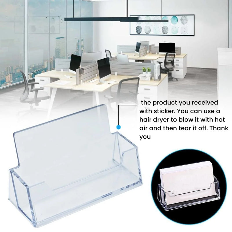 Clear Business Card Holder Organizer Office Desk Display Stand Memo Counter Accessories Tabletop Business Card Holder Storage