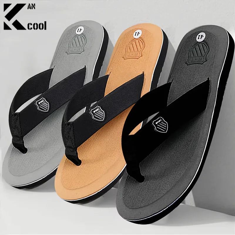 Men's Casual Flip Flops Fashion Beach Shoes Men Summer Non-Slip Flat Slides Men's Slippers Indoor House Shoes Man Male Slipper
