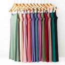 Plus size spring and summer versatile slim long inner nightgown suspender modal cotton solid color bottoming dress