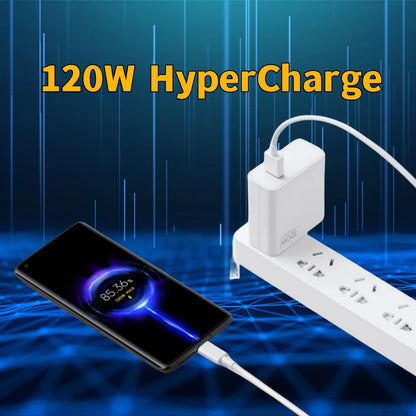 Cargador original Xiaomi Turbo Fast Charge de 120 W, adaptador Hypercharge UE/EE. UU. para Redmi Note 11, 12, 13 Pro Plus 5G, cable Mi 14, 13 y 13T.