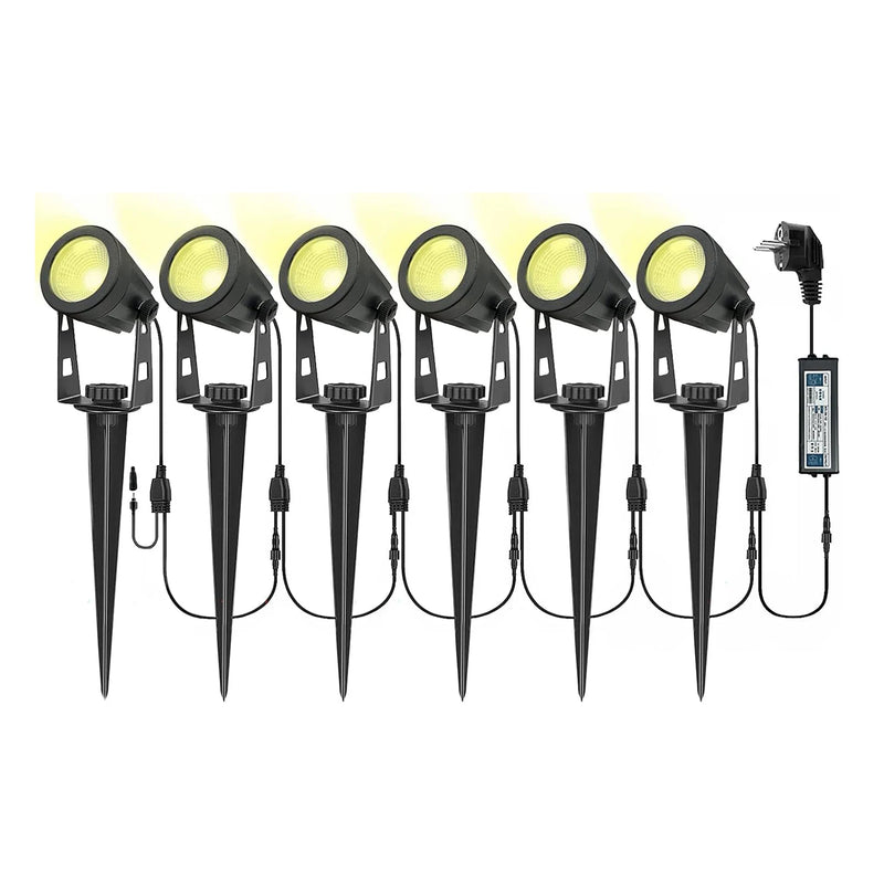Outdoor LED Spotlight, 6 Pack Garden Lamp, Waterproof IP65 Outdoor Spotlight Lighting for Christmas Halloween Garden Decoration