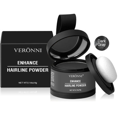 Polvo corrector de línea de cabello esponjoso, fibras temporales para cabello negro, raíces, cobertura de canas, polvo de sombra de línea de cabello al instante 