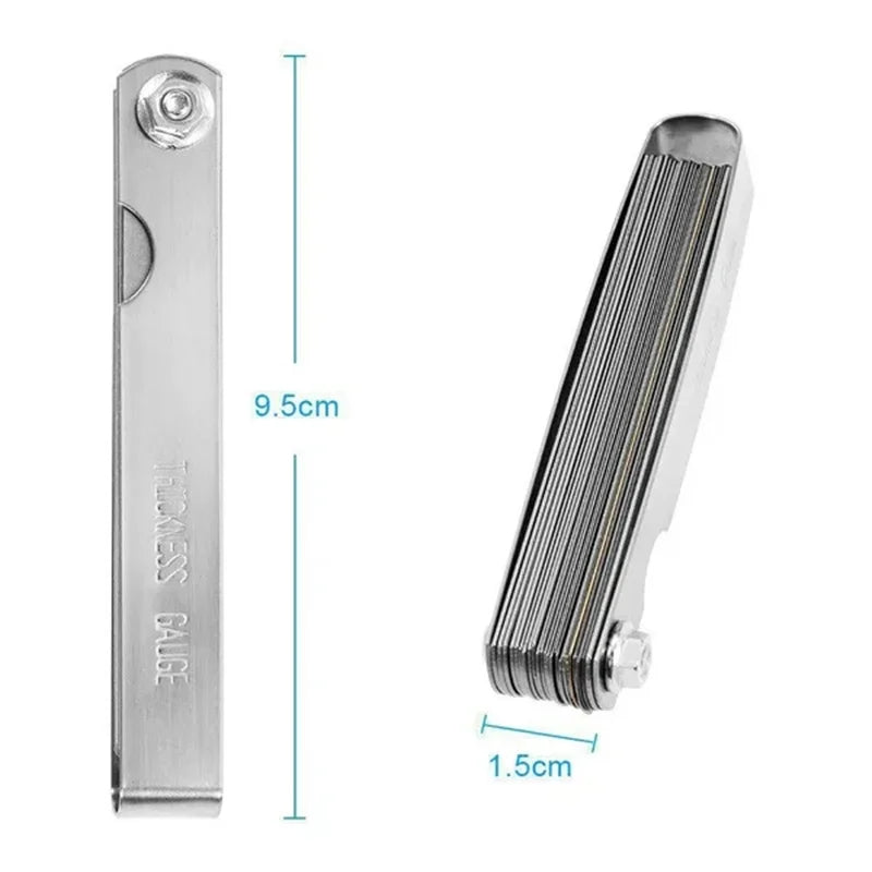 Medidor de espesores de válvula de aleación de 32 hojas, medidor de espesores de enseñanza, herramienta de medición de láminas de cobre con espacio entre 0,04 y 0,88 mm