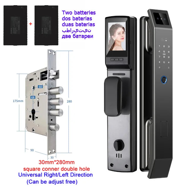 3D Face Recognition Unlock Digital Door Lock With Camera FINgerprint Password Unlock Keyless Electronic Door Lock