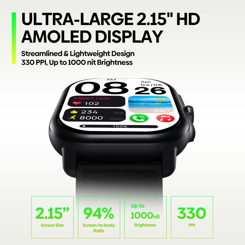 Nuevo reloj inteligente Zeblaze Beyond 3 Pro con GPS, pantalla AMOLED de 2,15", GPS integrado e importación de rutas, permite realizar y recibir llamadas.