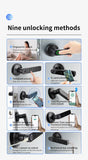 Tuya App Bluetooth Smart Fingerprint Door Lock Password Mechanical Key NFC Unlocking For Wooden Door Handle Lock IP54 Rainproof