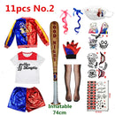 Harley Costumes Cosplay Suicide Harleen Quinzel Kids Girls Quinn Squad T Shirt Joker Jacket Halloween Costume