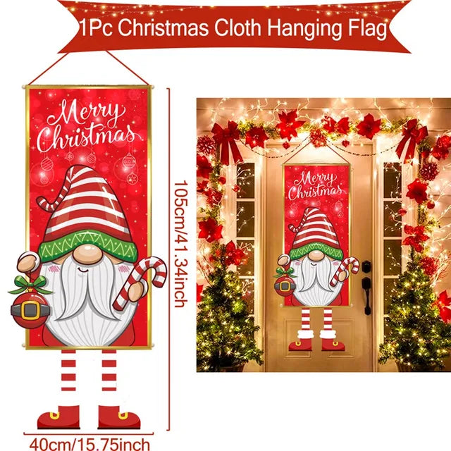 Pancarta colgante de Papá Noel, adornos navideños para el hogar, regalos de Año Nuevo 2023 y 2024 