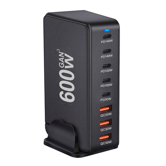NEW 600W GaN Fast Charge 3.0 USB Type-C Fast Charger Mobile 8-Port 5C3A PD Charger Convenient to Carry Tablet Charger