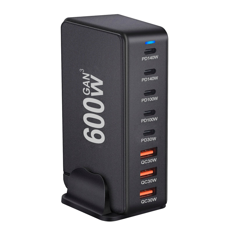 NEW 600W Gan Fast Charge 3.0 USB Type C Fast Charger Mobile 8-port 5C3A PD Charger  Convenient To Carry Tablet Charger
